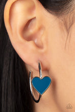 Load image into Gallery viewer, Kiss Up - Blue Heart Hoop Earring - NEW RELEASE
