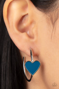 Kiss Up - Blue Heart Hoop Earring - NEW RELEASE