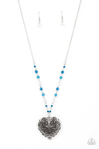 Doting Devotion - Blue Heart Necklace - NEW RELEASE