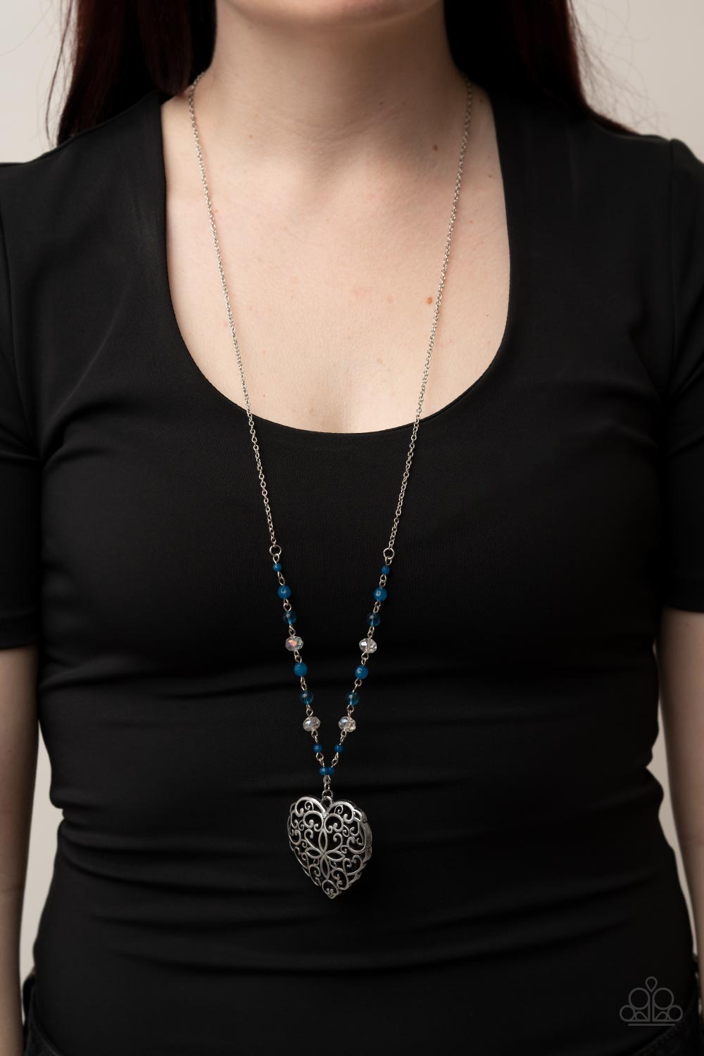 Doting Devotion - Blue Heart Necklace - NEW RELEASE