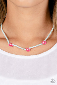 Bewitching Beading - Pink Floral Seed Bead Necklace - NEW RELEASE