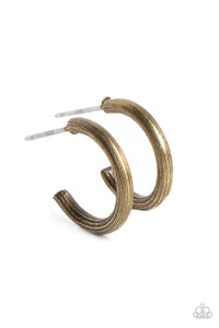Linear Lady - Brass Hoop Earring - NEW RELEASE
