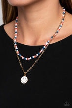 Load image into Gallery viewer, High School Reunion - Blue Smiley Necklace - NEW RELEASE
