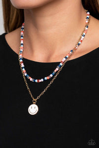 High School Reunion - Blue Smiley Necklace - NEW RELEASE