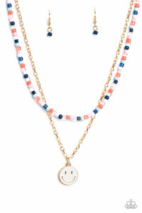 High School Reunion - Blue Smiley Necklace - NEW RELEASE