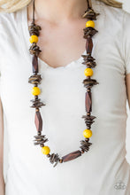 Load image into Gallery viewer, Cozumel Coast - Yellow Wooden Necklace - NEW RELEASE

