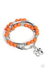 Load image into Gallery viewer, Off the WRAP - Orange Floral Bracelet - NEW RELEASE
