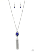 Load image into Gallery viewer, Tassel Tabloid - Blue Necklace - NEW RELEASE
