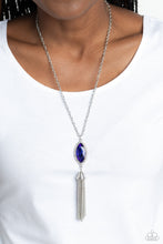 Load image into Gallery viewer, Tassel Tabloid - Blue Necklace - NEW RELEASE

