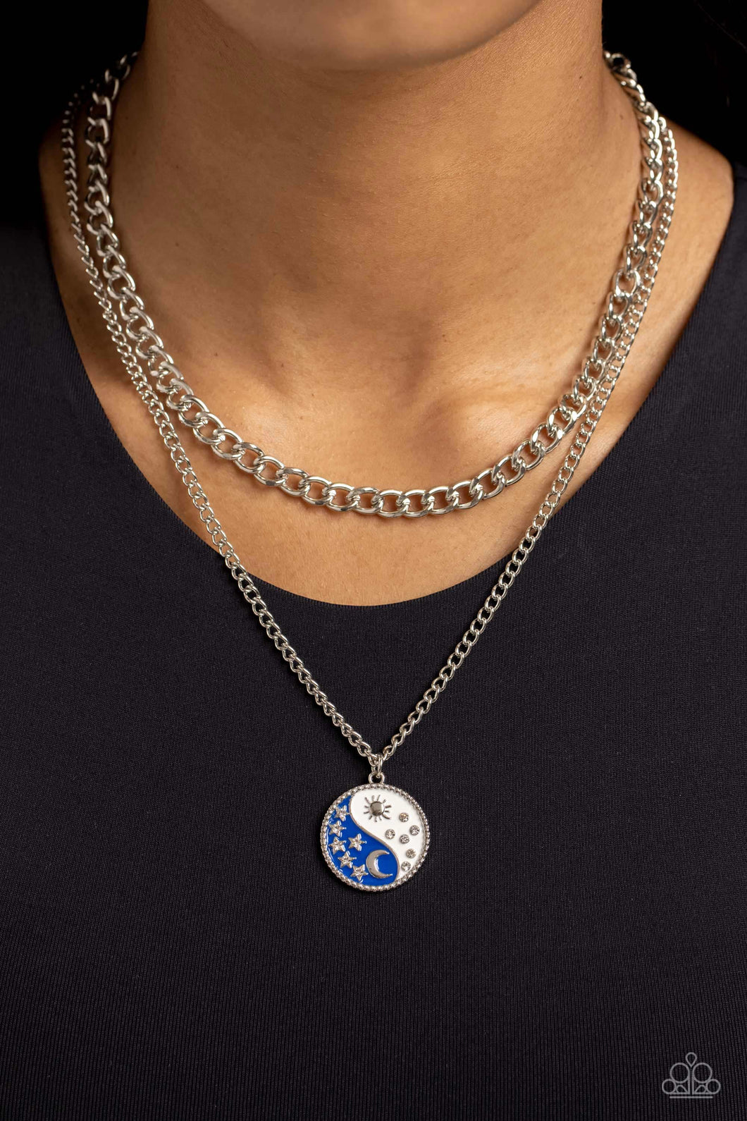 Night and Day - Blue Yin-Yang Necklace - NEW RELEASE