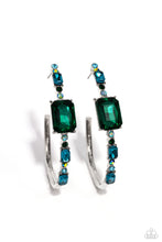 Load image into Gallery viewer, Elite Ensemble - Green Emerald Cut Hoop Earring - CONVENTION 2023 NEW RELEASE
