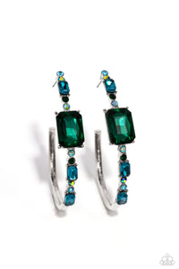 Elite Ensemble - Green Emerald Cut Hoop Earring - CONVENTION 2023 NEW RELEASE