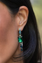 Load image into Gallery viewer, Elite Ensemble - Green Emerald Cut Hoop Earring - CONVENTION 2023 NEW RELEASE
