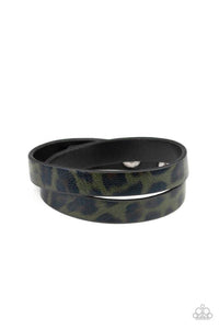 All GRRIrl - Green Urban Cheetah Snap Bracelet