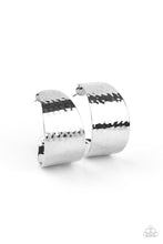 Load image into Gallery viewer, Flatten the curve - silver hoop earring
