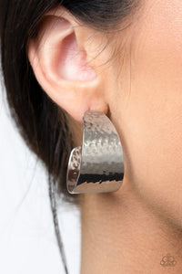 Flatten the curve - silver hoop earring