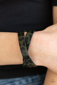 All GRRIrl - Green Urban Cheetah Snap Bracelet