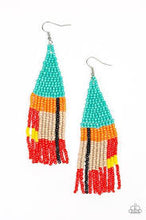 Load image into Gallery viewer, Beaded boho- blue seedbead earring

