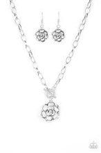 Load image into Gallery viewer, Beautifully in bloom- silver toggle necklace
