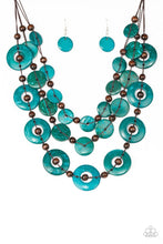 Load image into Gallery viewer, Catalina Coastin&#39; - Blue Wooden Necklace - NEW RELEASE
