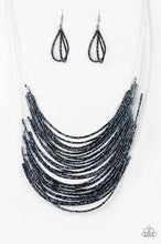 Load image into Gallery viewer, Catwalk queen- blue seedbead necklace

