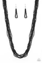 Load image into Gallery viewer, Congo colada- black seedbead necklace
