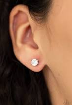 Delicately dainty- white post earring cubic zirconia