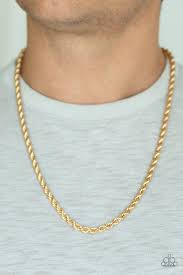 Double dribble- gold mens necklace