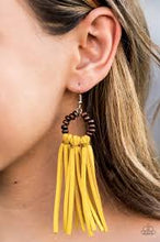 Load image into Gallery viewer, Easy to persuede- yellow tassel fringe earring
