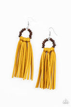 Load image into Gallery viewer, Easy to persuede- yellow tassel fringe earring
