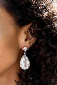 Debutante dazzle- white earring