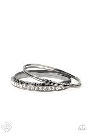 Fearless shimmer- black bangle bracelet