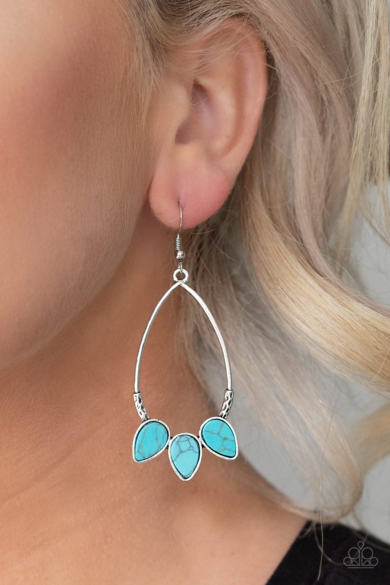 Fierce frontier- blue turquoise earring