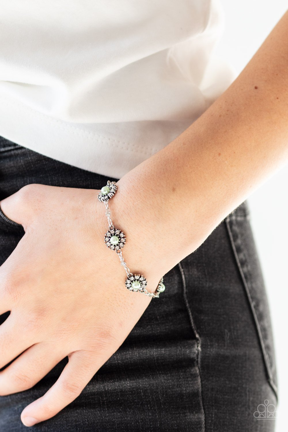 Garden Flower Grandeur - Green Flower Bracelet - NEW RELEASE