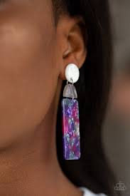 Haute on their heels- purple post earring acrylic