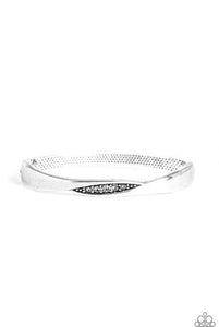 Glittering Grit - White Cuff Bracelet - NEW RELEASE