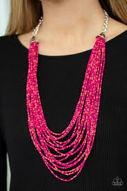 Peacefully pacific- multi seedbead necklace