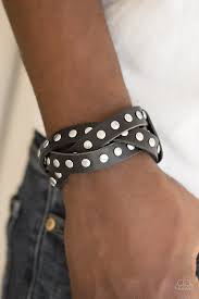Race and rally- black urban snap bracelet