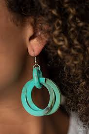 Retro riviera- blue earring acrylic