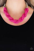 Load image into Gallery viewer, Savannah surfin- pink seedbead necklace
