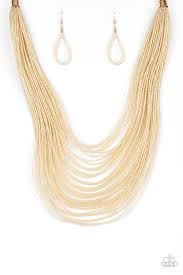 Screaming starlight- gold seedbead necklace