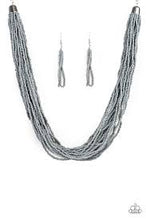 Load image into Gallery viewer, Show must congo on- grey seedbead necklace
