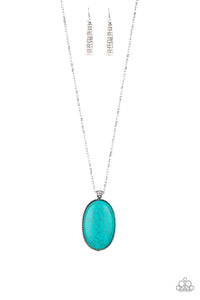 Stone stampede -blue necklace paparazzi