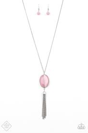 Tasseled tranquility- pink necklace