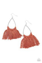 Load image into Gallery viewer, Tassel treat- brown fringe earring
