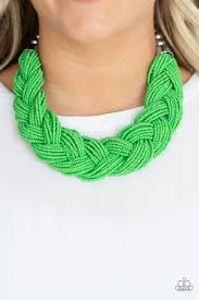 The great outback- green seedbead necklace