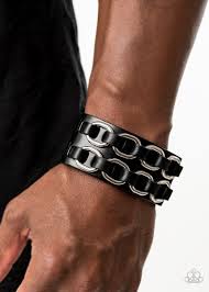 Throttle out- black urban snap bracelet