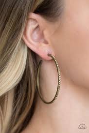 Trending twinkle- brass hoop earring
