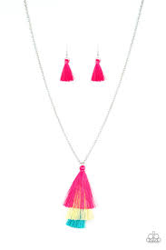 Triple the tassel- multi fringe necklace