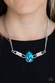 Way to make an entrance- blue necklace
